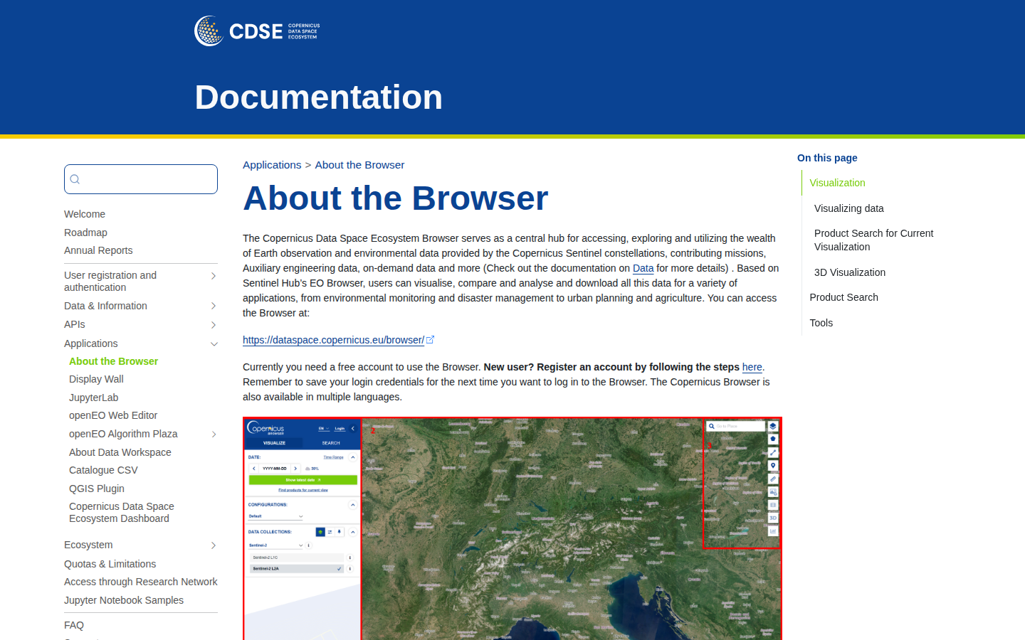 Copernicus Browser documentation, captured 16 Oct 2026