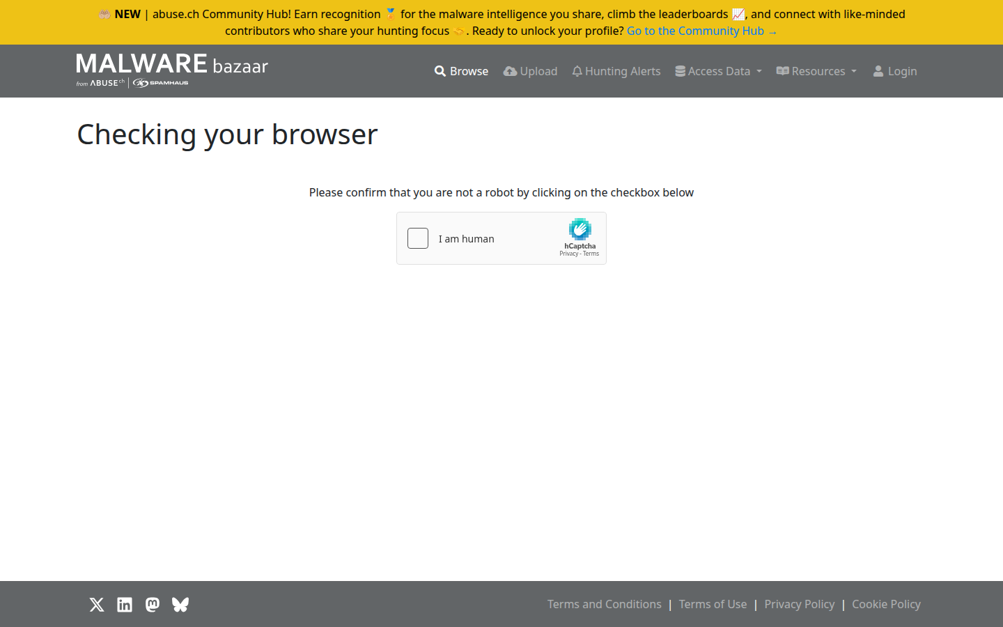 MalwareBazaar browse, captured 16 Oct 2026