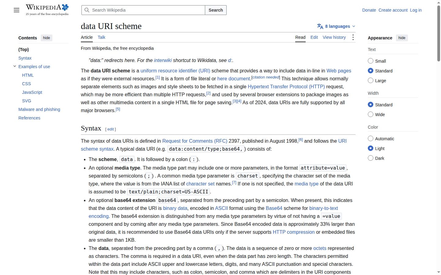 SingleFile: The project's published example file, captured 16 Oct 2026 at getsinglefile.com/resources/example.html. The browser title is the Wikipedia article.